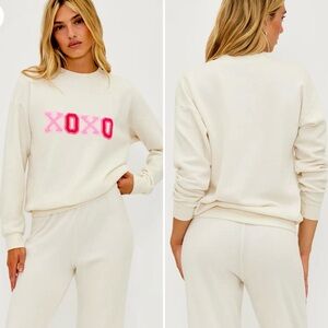 Beach Riot Devyn XOXO Sweatshirt Pullover Cream